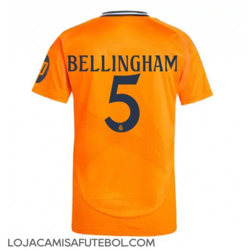 Camisa de Futebol Real Madrid Jude Bellingham #5 Equipamento Secundário 2024-25 Manga Curta